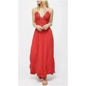 FP One Adella Maxi Slip Dress Red